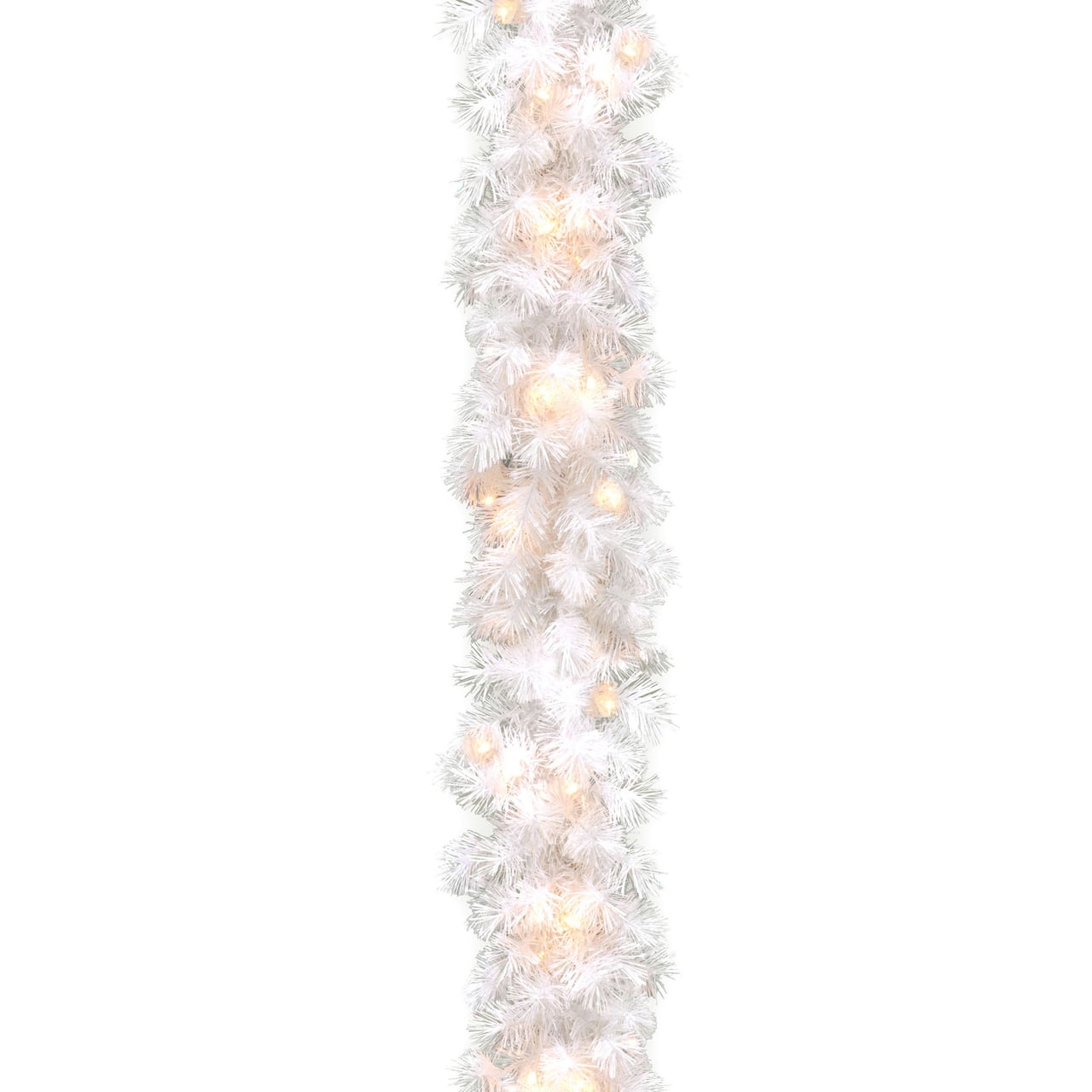 9' x 10 Pre-lit Wispy Willow White Artificial Christmas Garland